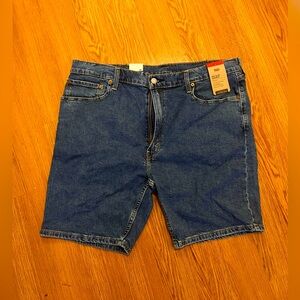 dark blue denim shorts